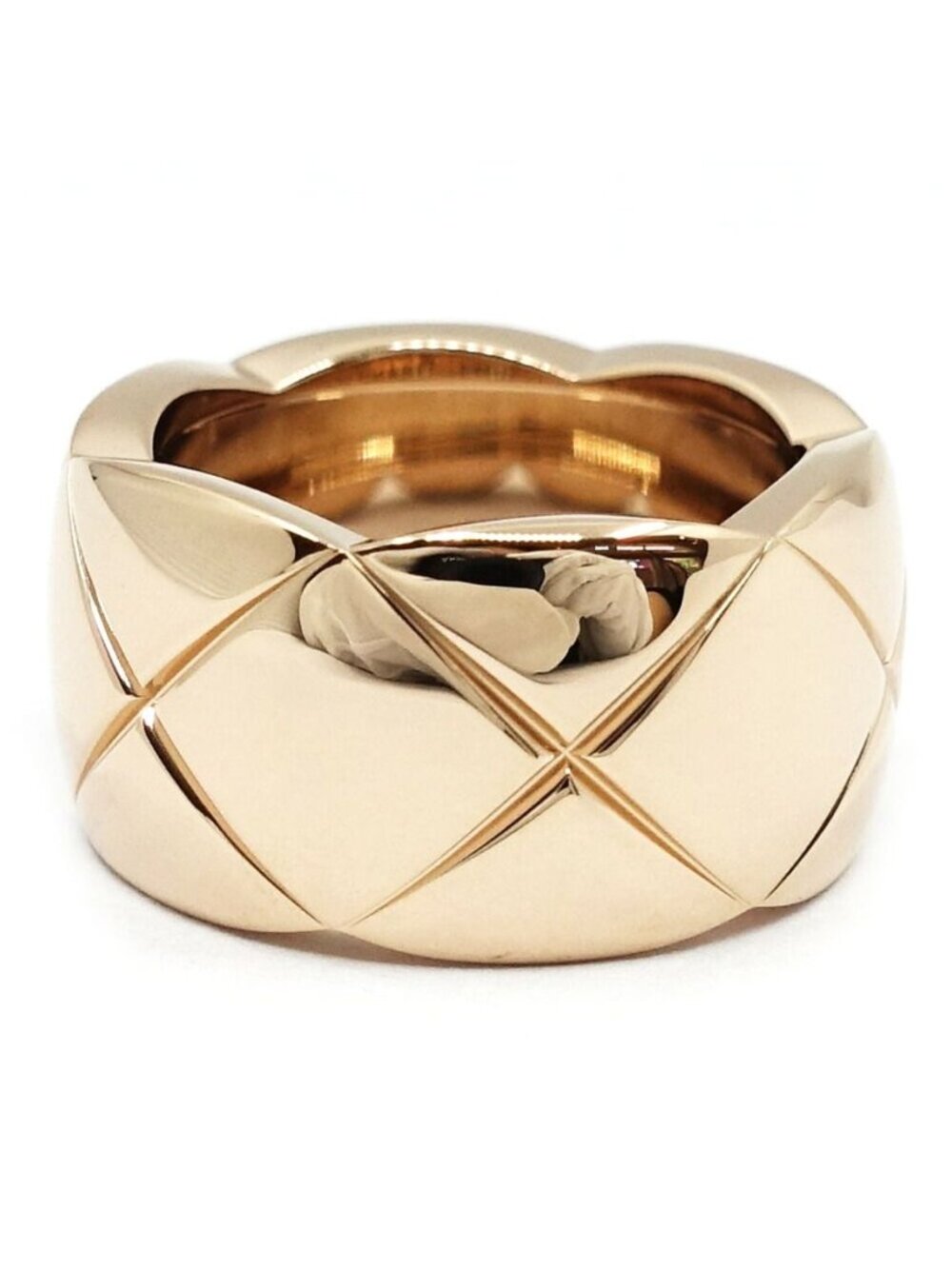 Chanel 18K Pink Gold Coco Crush Ring Large